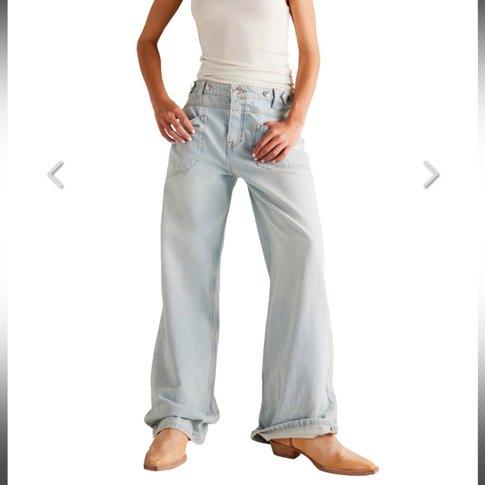 We The Free Palmer Cuffed Jeans in Daydream Blue